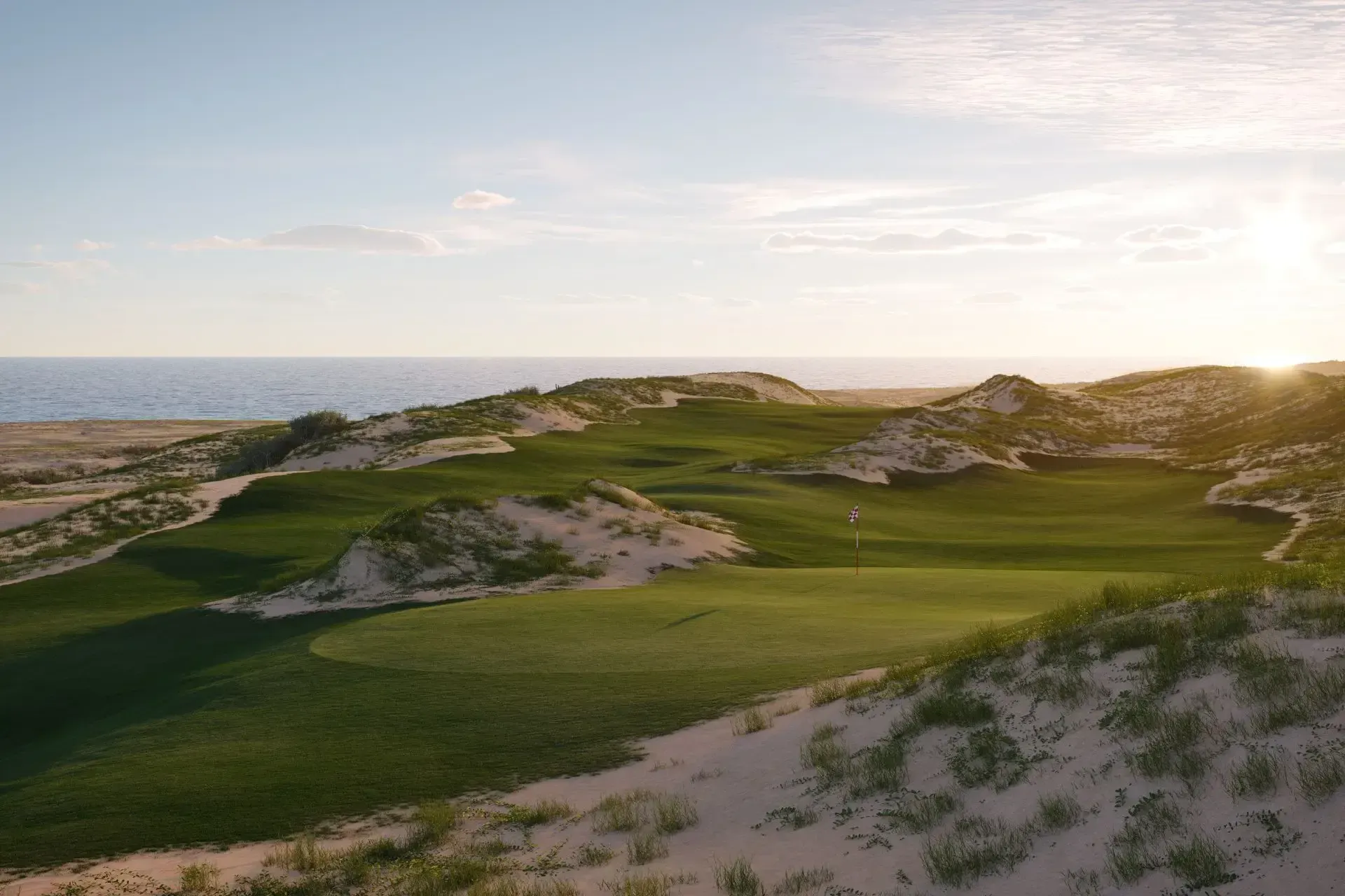Fairway through sand dunes at Oleada Golf Links